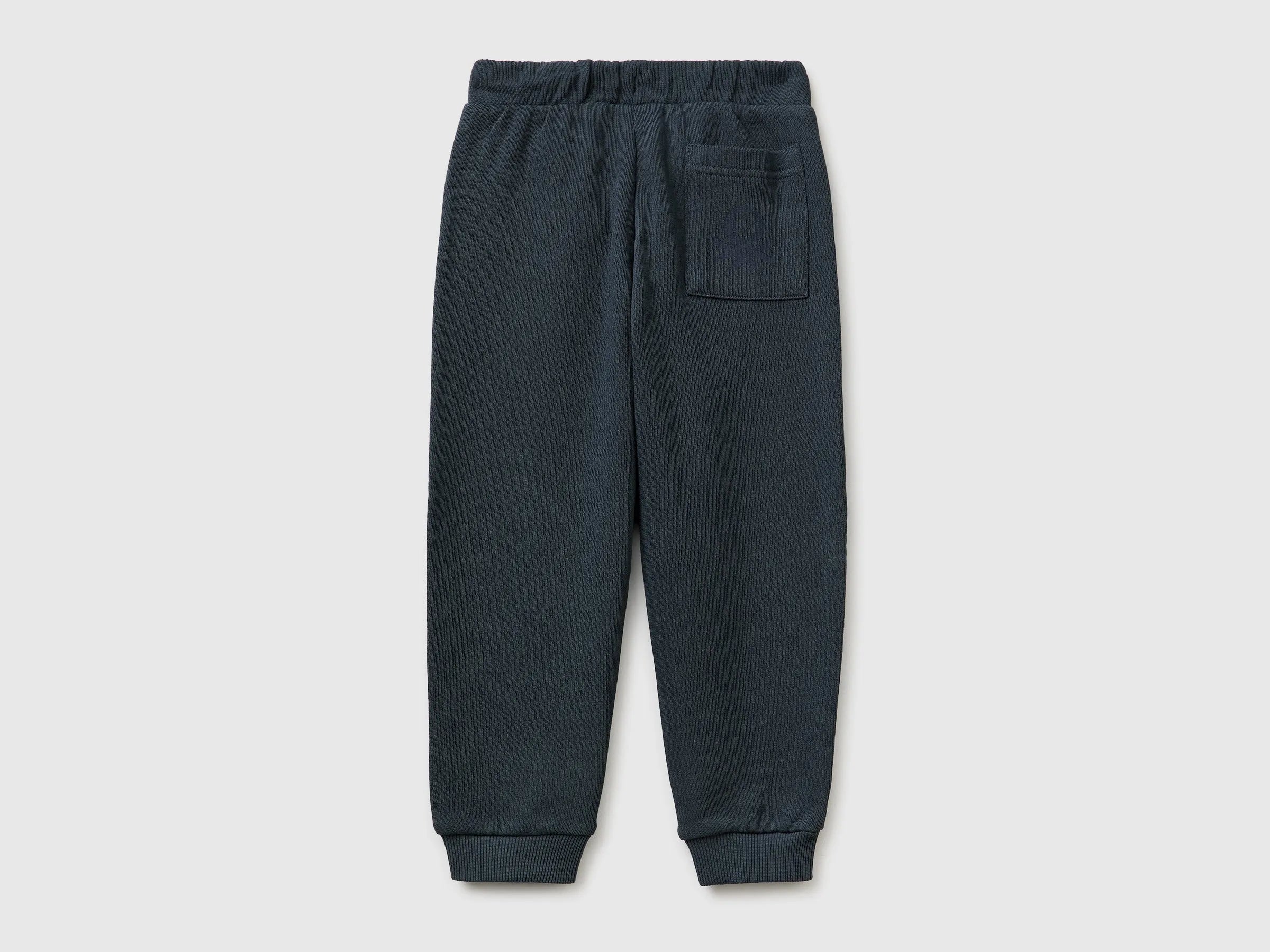 Benetton Dark gray Boys Cotton Trousers with Logo SKU: 3J70GF010_10N Image 02