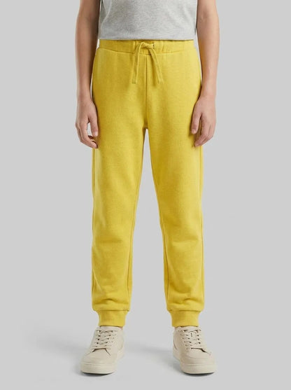 Benetton Yellow Boys Organic Cotton Sweatpants with Logo SKU: 3J70GF010_1C7 Image 00