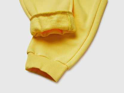 Benetton Yellow Boys Organic Cotton Sweatpants with Logo SKU: 3J70GF010_1C7 Image 03