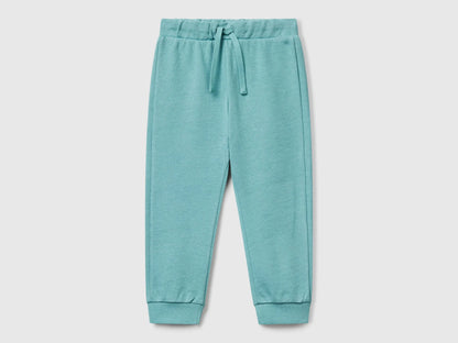 Benetton Sky Blue Boys Cotton Trousers with Logo SKU: 3J70GF010_33K Image 01