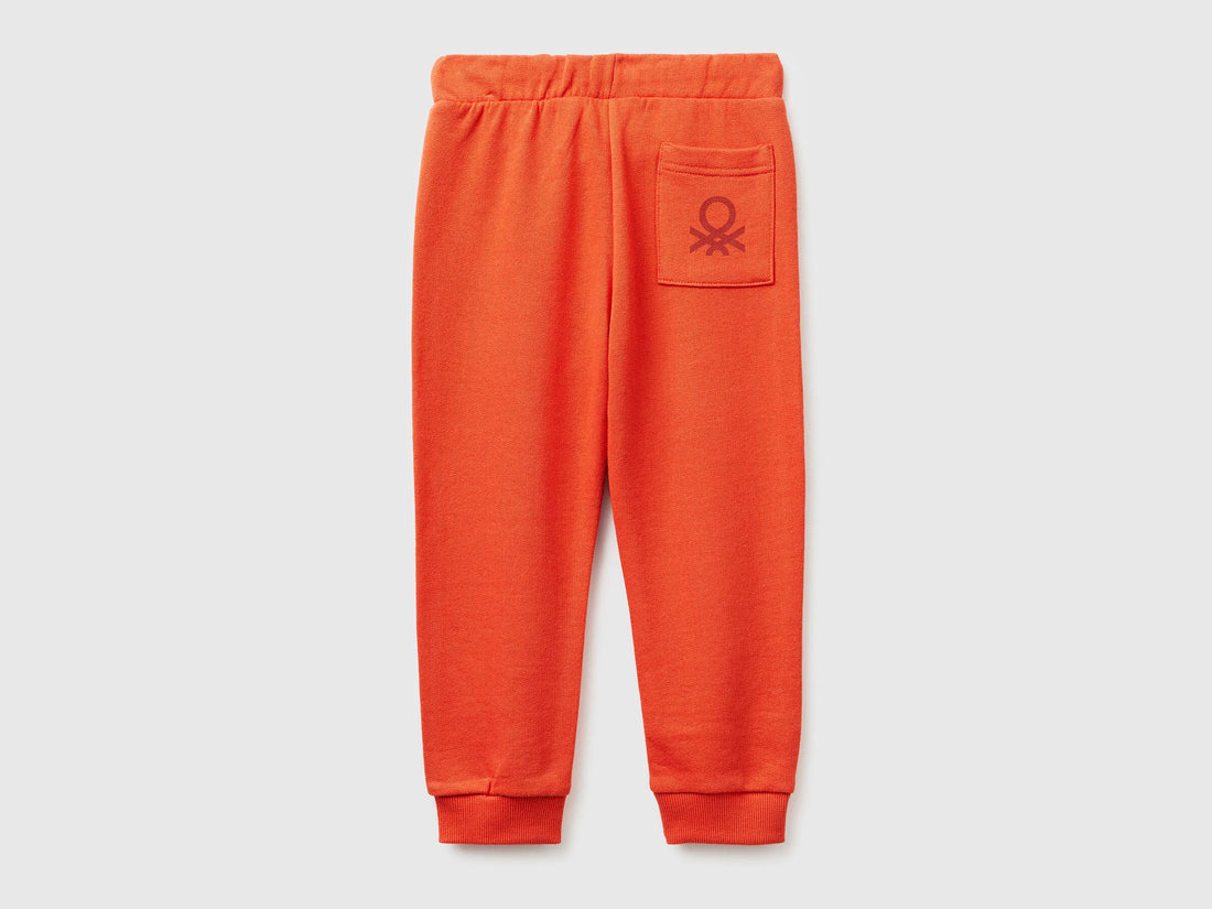 Benetton Red Boys Organic Cotton Sweatpants with Logo SKU: 3J70GF010_34Y Image 02