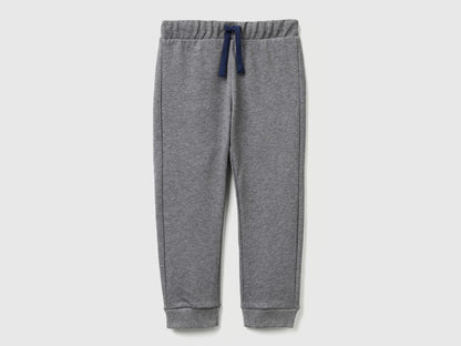 Benetton Dark Gray Boys Cotton Trousers with Logo SKU: 3J70GF010_507 Image 01
