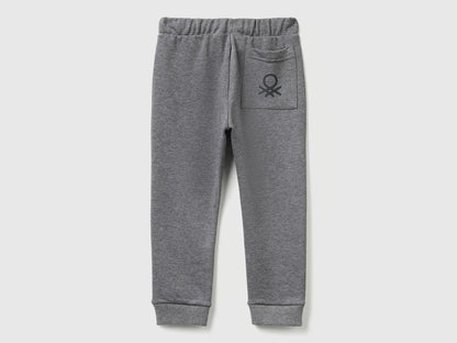 Benetton Dark Gray Boys Cotton Trousers with Logo SKU: 3J70GF010_507 Image 02