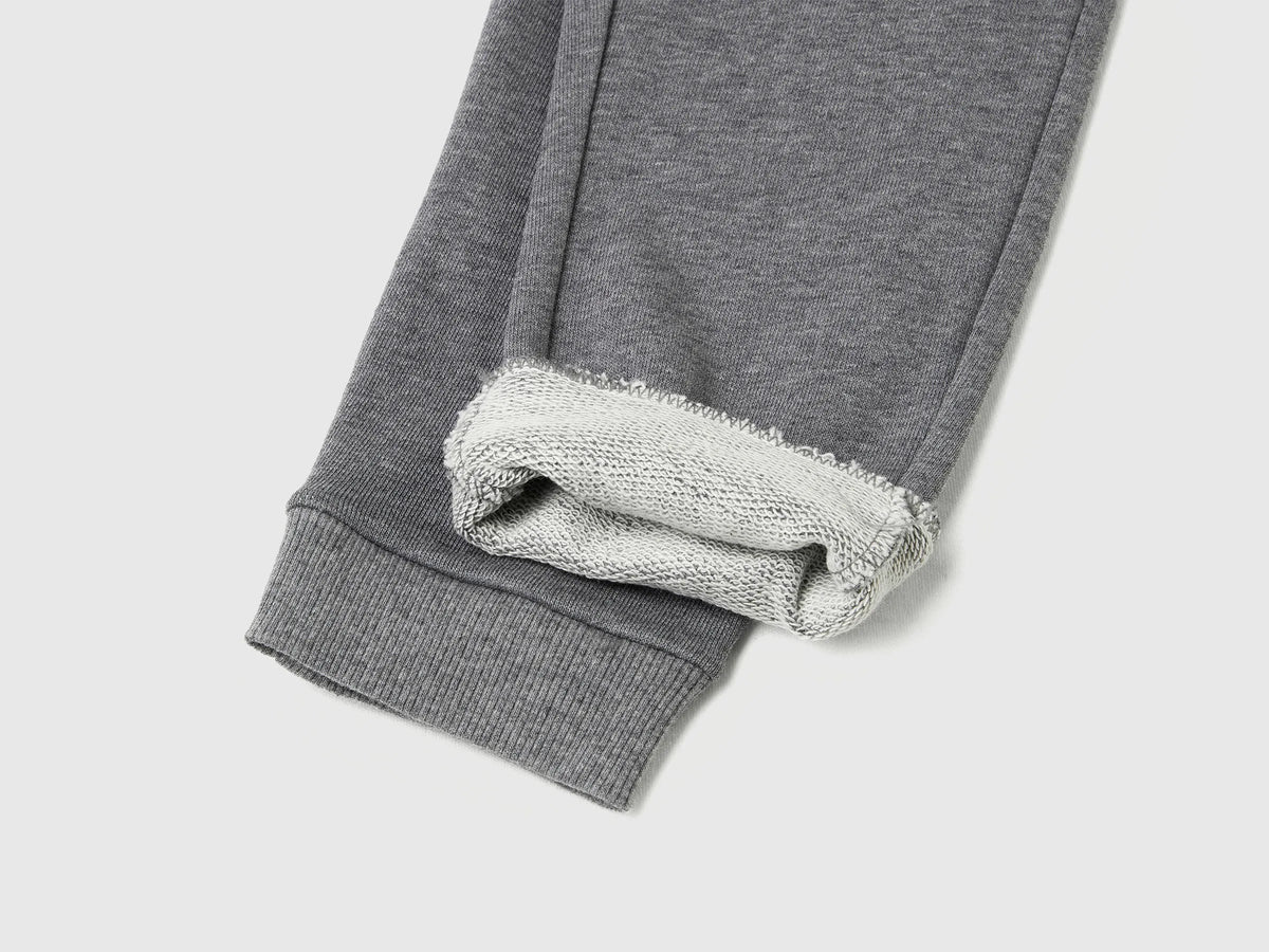 Benetton Dark Gray Boys Cotton Trousers with Logo SKU: 3J70GF010_507 Image 03