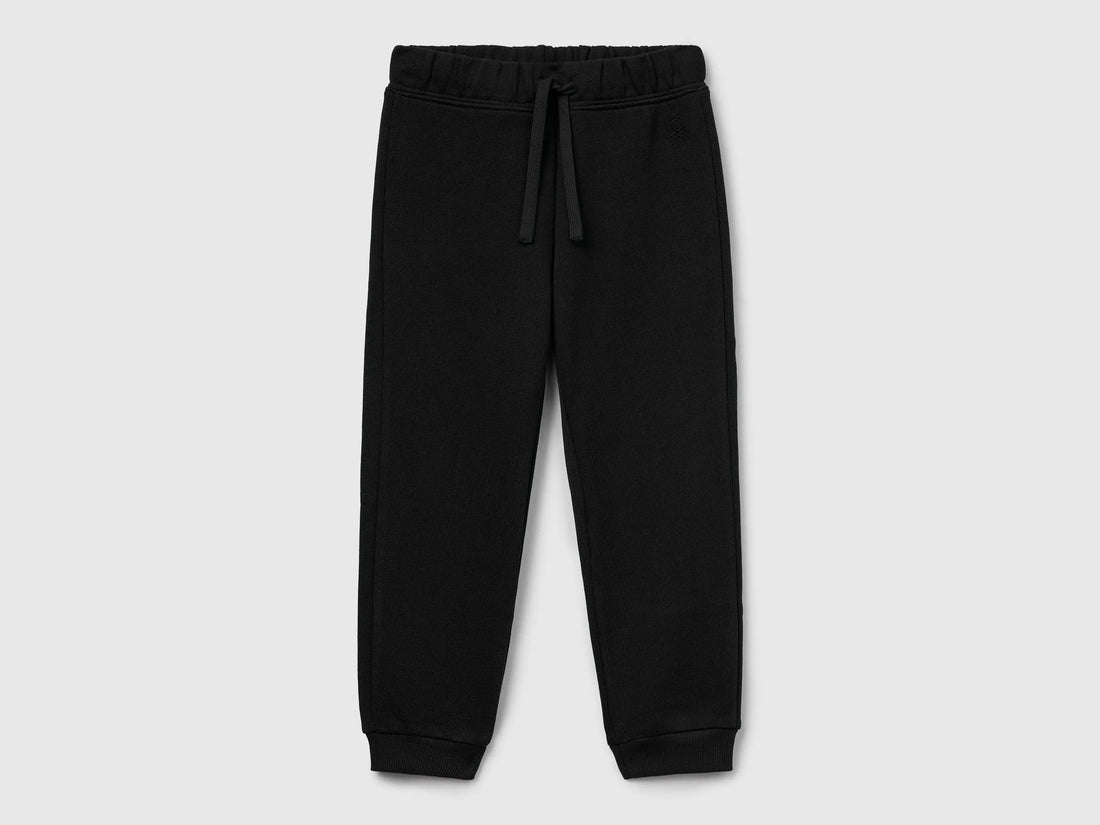 Benetton Black Girls Cotton Sweatpants SKU: 3J70GF01N_100 Image 01