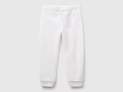 Benetton_White_Sweatpants in Cotton_3J70GF01N_101_01