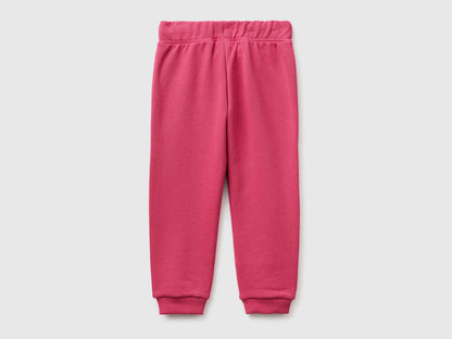 Benetton Fuchsia Girls Sweatpants in Organic Cotton SKU: 3J70GF01N_12E Image 02