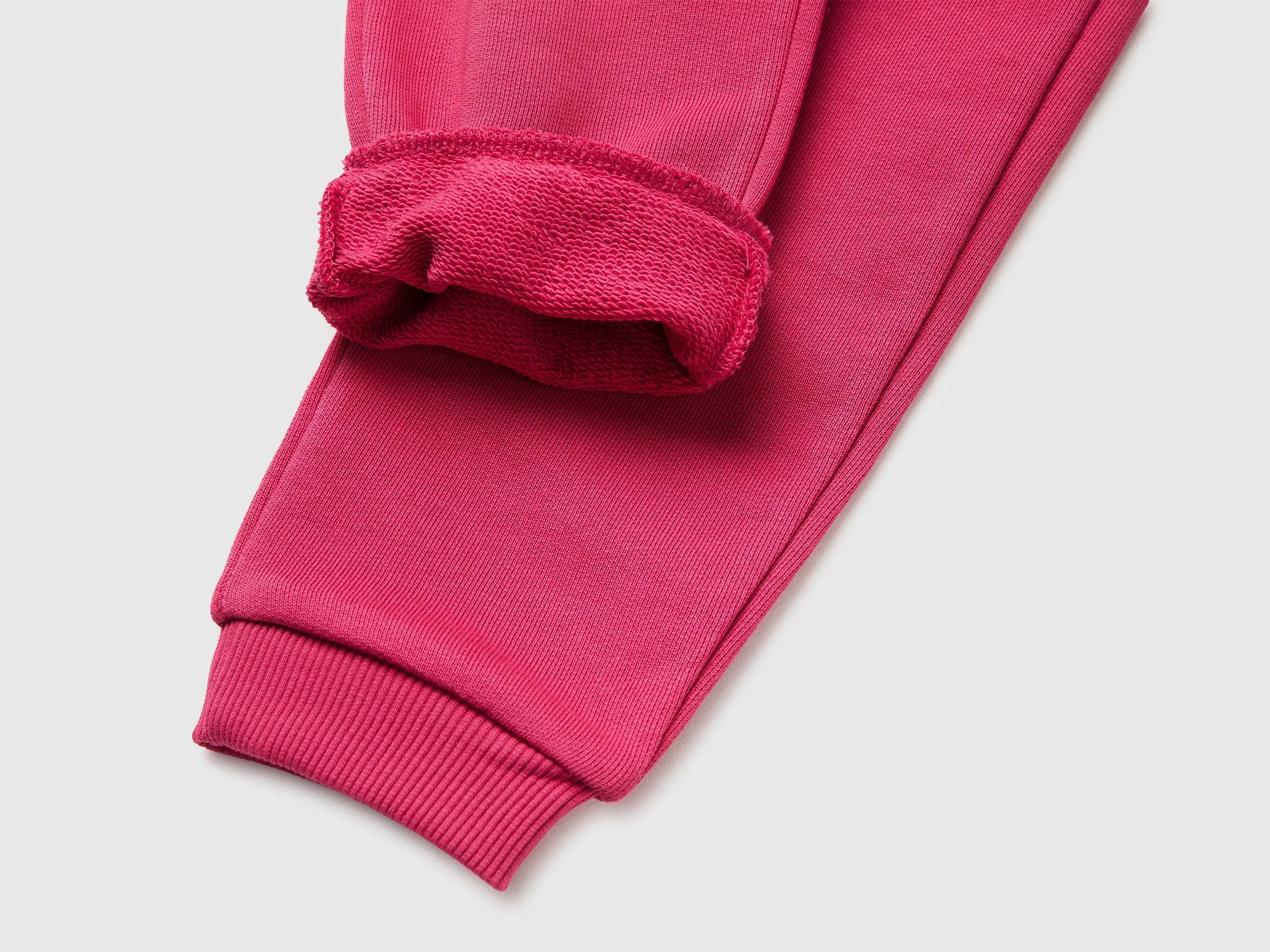 Benetton Fuchsia Girls Sweatpants in Organic Cotton SKU: 3J70GF01N_12E Image 03