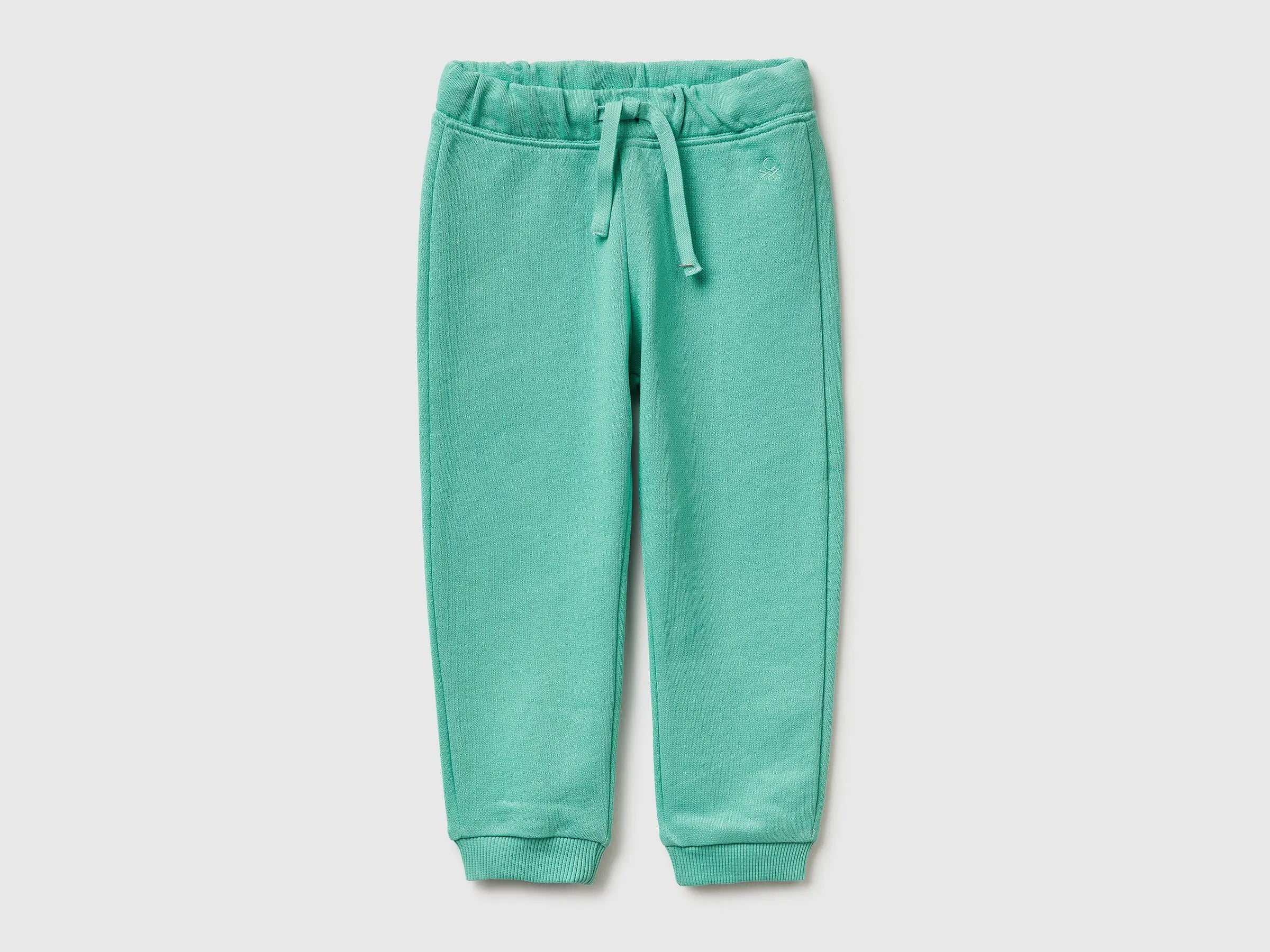 Benetton Aqua Girls Sweatpants in Organic Cotton SKU: 3J70GF01N_13D Image 01