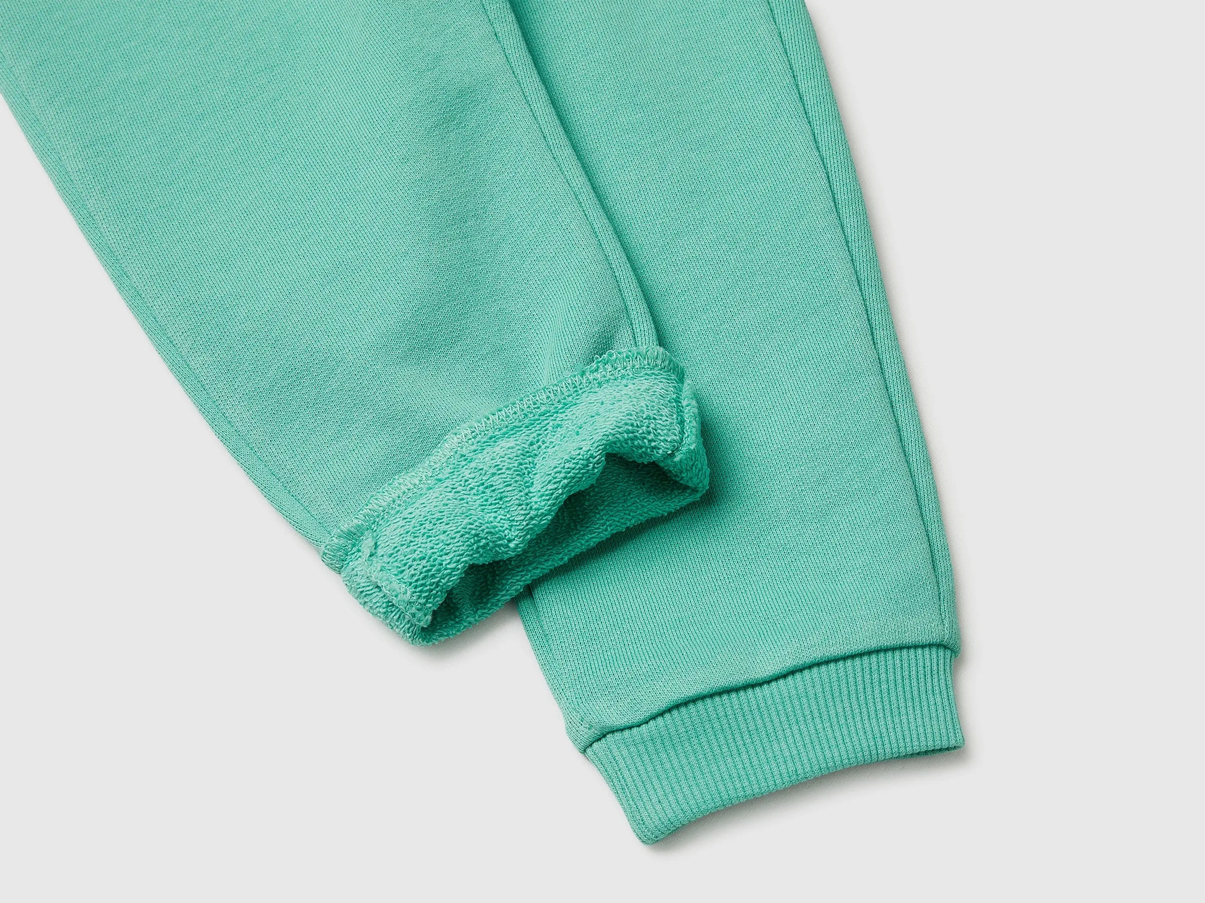 Benetton Aqua Girls Sweatpants in Organic Cotton SKU: 3J70GF01N_13D Image 03