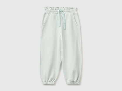 Benetton Light Green Girls Organic Cotton Fleece Joggers SKU: 3J70GF05I_00M Image 01
