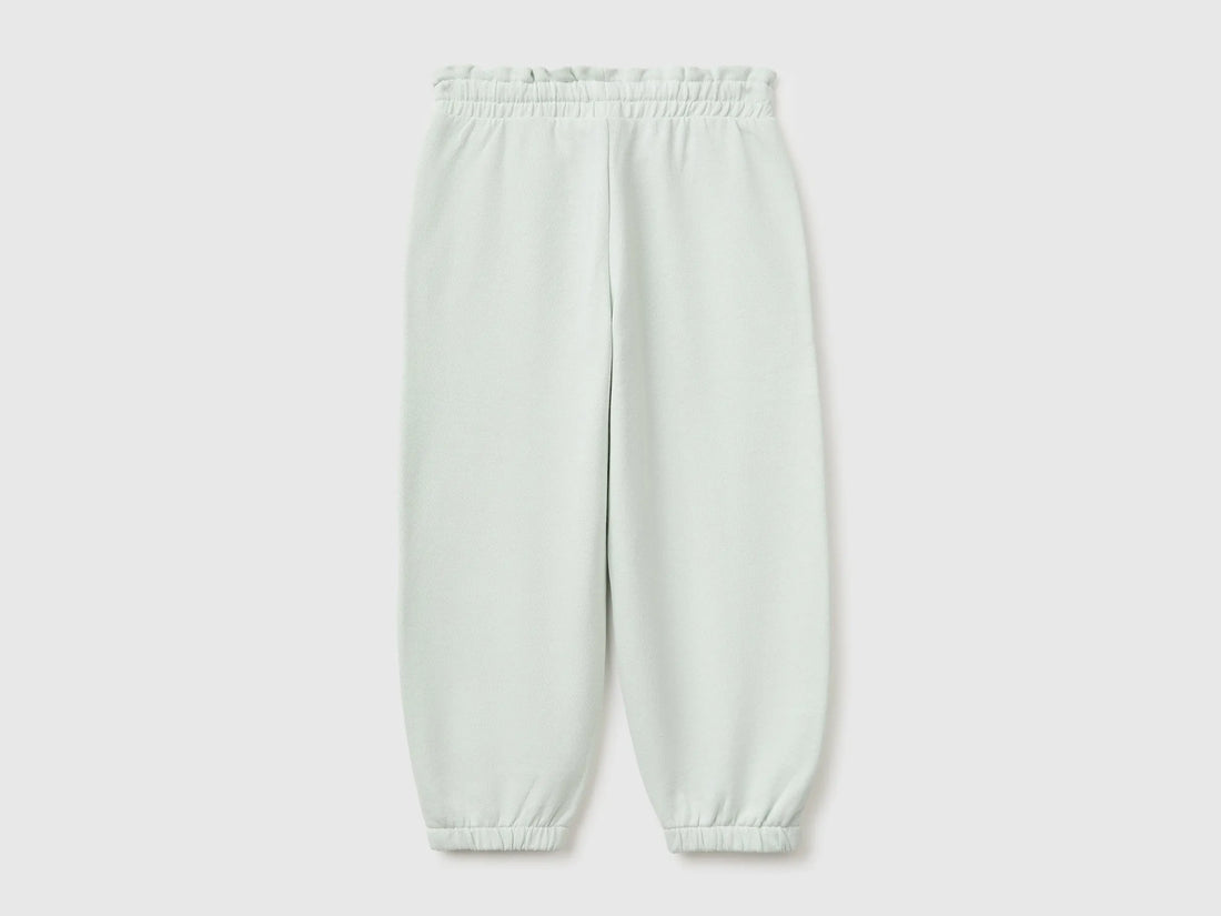Benetton Light Green Girls Organic Cotton Fleece Joggers SKU: 3J70GF05I_00M Image 02