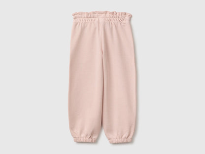 Benetton Soft Pink Girls Organic Cotton Fleece Joggers SKU: 3J70GF05I_08Q Image 02