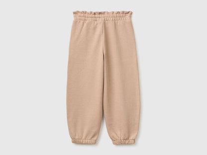 Benetton Dove Gray Girls Organic Cotton Fleece Joggers SKU: 3J70GF05I_199 Image 02