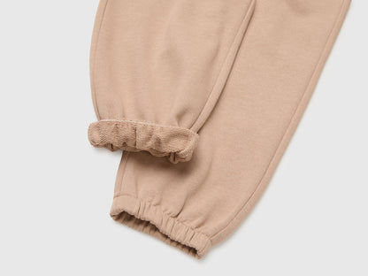 Benetton Dove Gray Girls Organic Cotton Fleece Joggers SKU: 3J70GF05I_199 Image 03