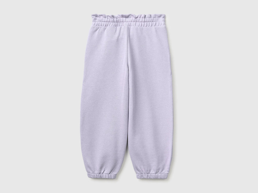 Benetton Lavender Girls Organic Cotton Fleece Joggers SKU: 3J70GF05I_19B Image 02