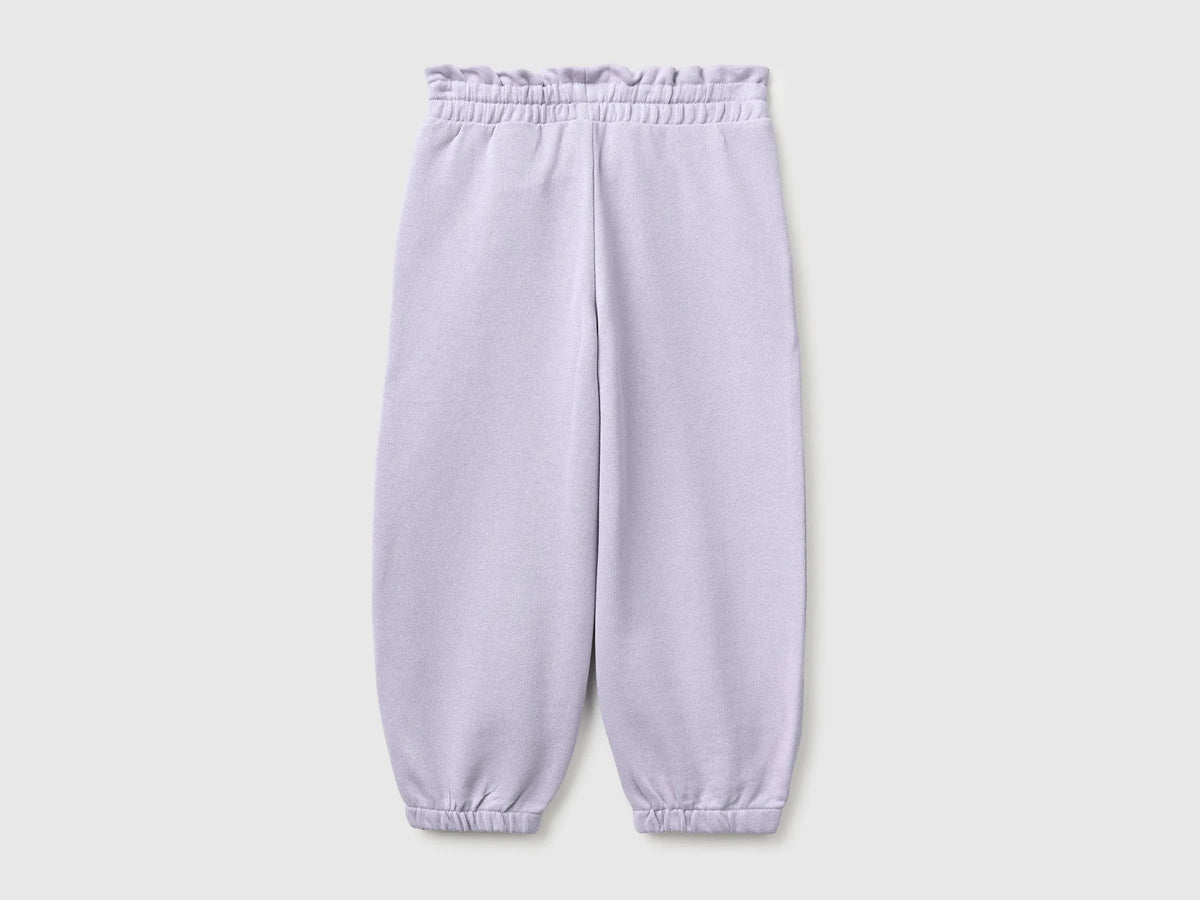 Benetton Lavender Girls Organic Cotton Fleece Joggers SKU: 3J70GF05I_19B Image 02