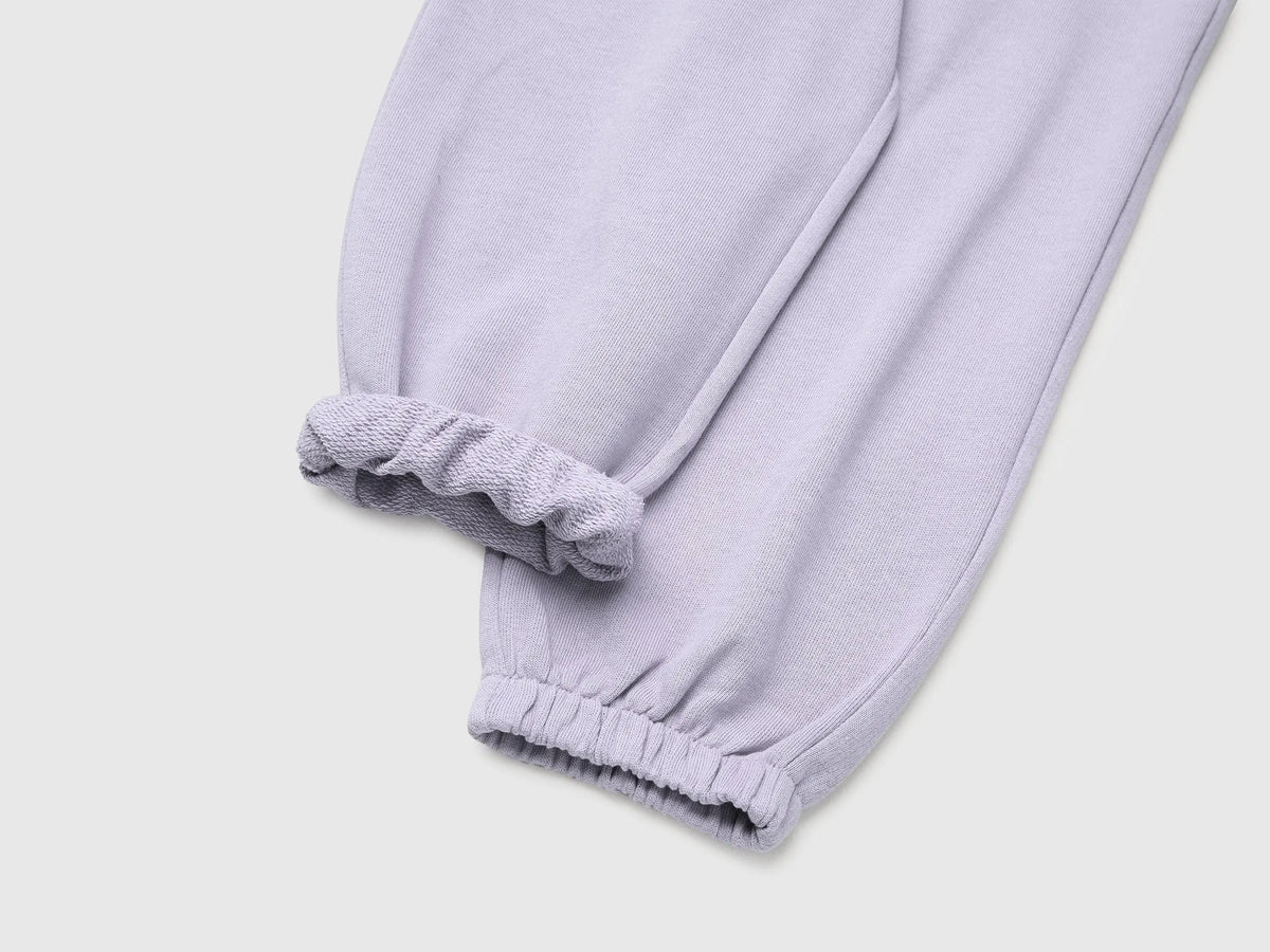 Benetton Lavender Girls Organic Cotton Fleece Joggers SKU: 3J70GF05I_19B Image 03