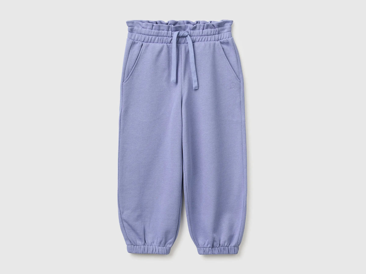 Benetton Violet Girls Organic Cotton Fleece Joggers SKU: 3J70GF05I_19J Image 01