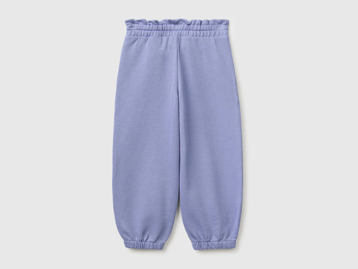 Benetton Violet Girls Organic Cotton Fleece Joggers SKU: 3J70GF05I_19J Image 02