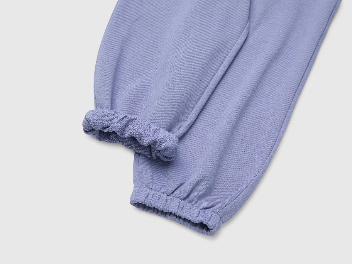 Benetton Violet Girls Organic Cotton Fleece Joggers SKU: 3J70GF05I_19J Image 03