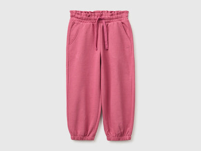 Benetton Fuchsia Girls Organic Cotton Fleece Joggers SKU: 3J70GF05I_2J4 Image 01
