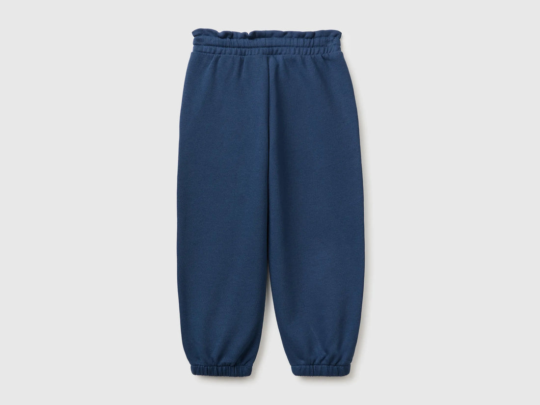 Benetton Blue Girls Organic Cotton Fleece Joggers SKU: 3J70GF05I_355 Image 02