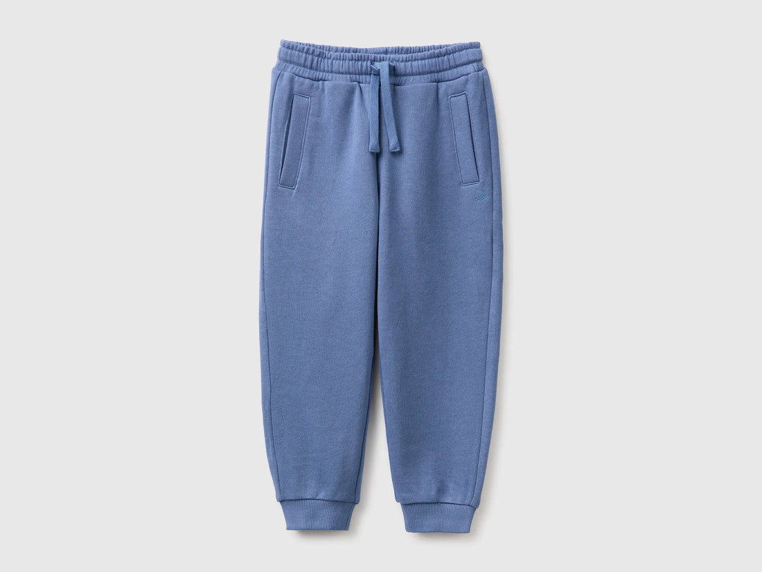 Benetton Blue Boys Fleece Joggers SKU: 3J70GF05J_0G6 Image 01
