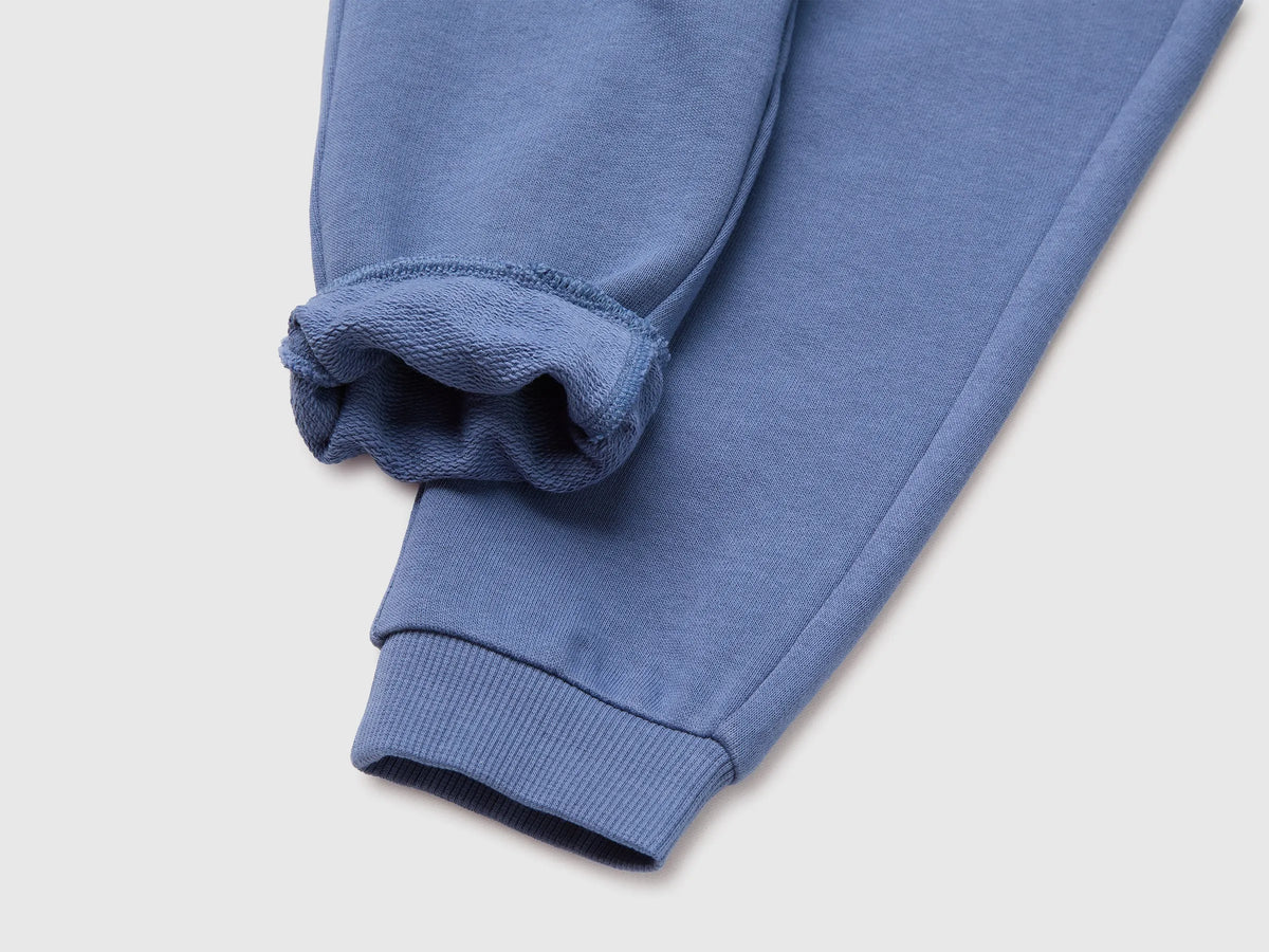 Benetton Blue Boys Fleece Joggers SKU: 3J70GF05J_0G6 Image 03