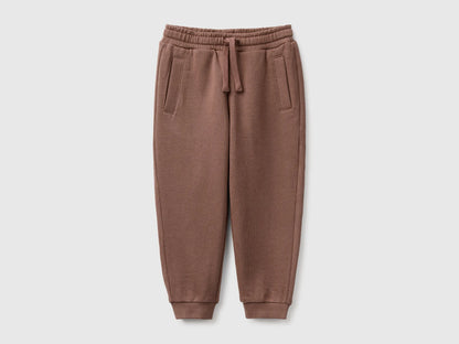 Benetton Brown Boys Fleece Joggers SKU: 3J70GF05J_0U3 Image 01