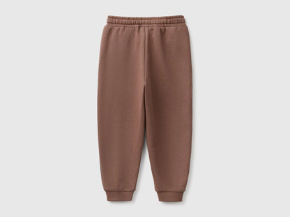 Benetton Brown Boys Fleece Joggers SKU: 3J70GF05J_0U3 Image 02