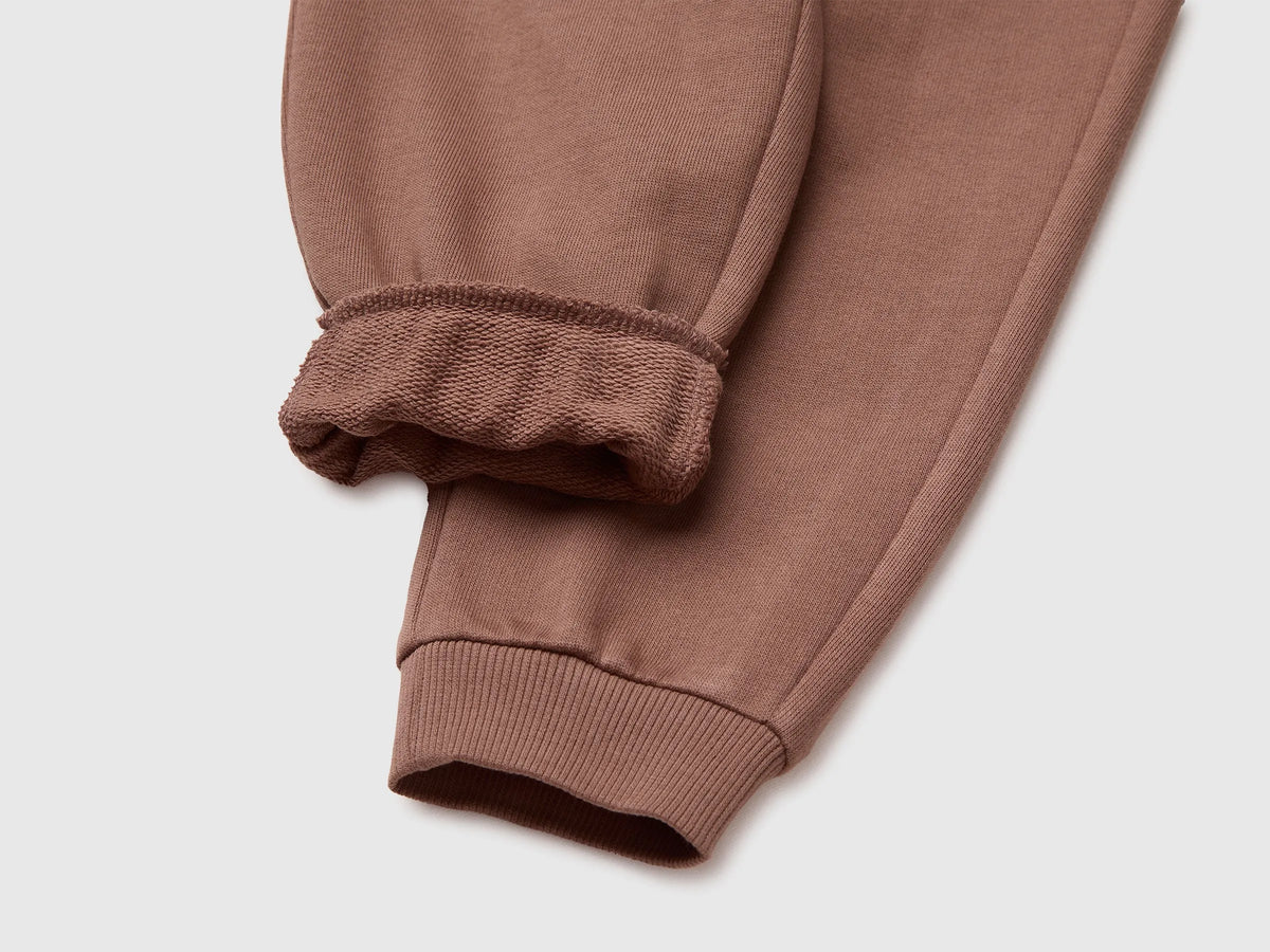 Benetton Brown Boys Fleece Joggers SKU: 3J70GF05J_0U3 Image 03