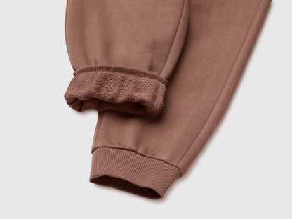 Benetton Brown Boys Fleece Joggers SKU: 3J70GF05J_0U3 Image 03