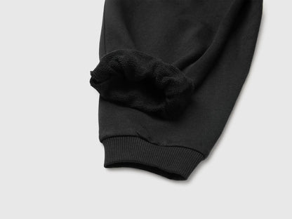 Benetton Black Boys Fleece Joggers SKU: 3J70GF05J_100 Image 03