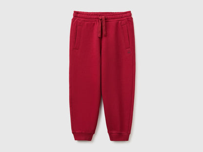 Benetton Burgundy Boys Fleece Joggers SKU: 3J70GF05J_21C Image 01