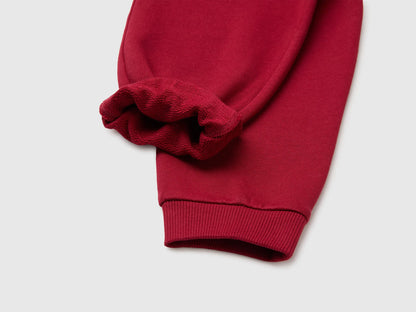 Benetton Burgundy Boys Fleece Joggers SKU: 3J70GF05J_21C Image 03