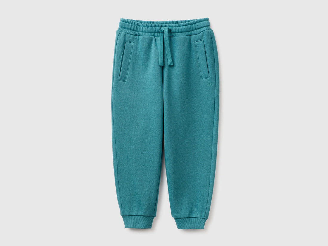 Benetton Dark Green Boys Fleece Joggers SKU: 3J70GF05J_285 Image 01