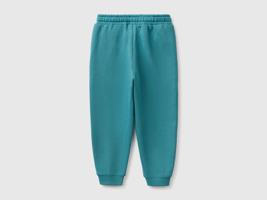 Benetton Dark Green Boys Fleece Joggers SKU: 3J70GF05J_285 Image 02