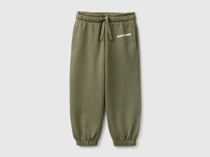 Benetton Military Green Boys Sweatshirt Trousers with Prints SKU: 3J70GF05K_07N Image 01