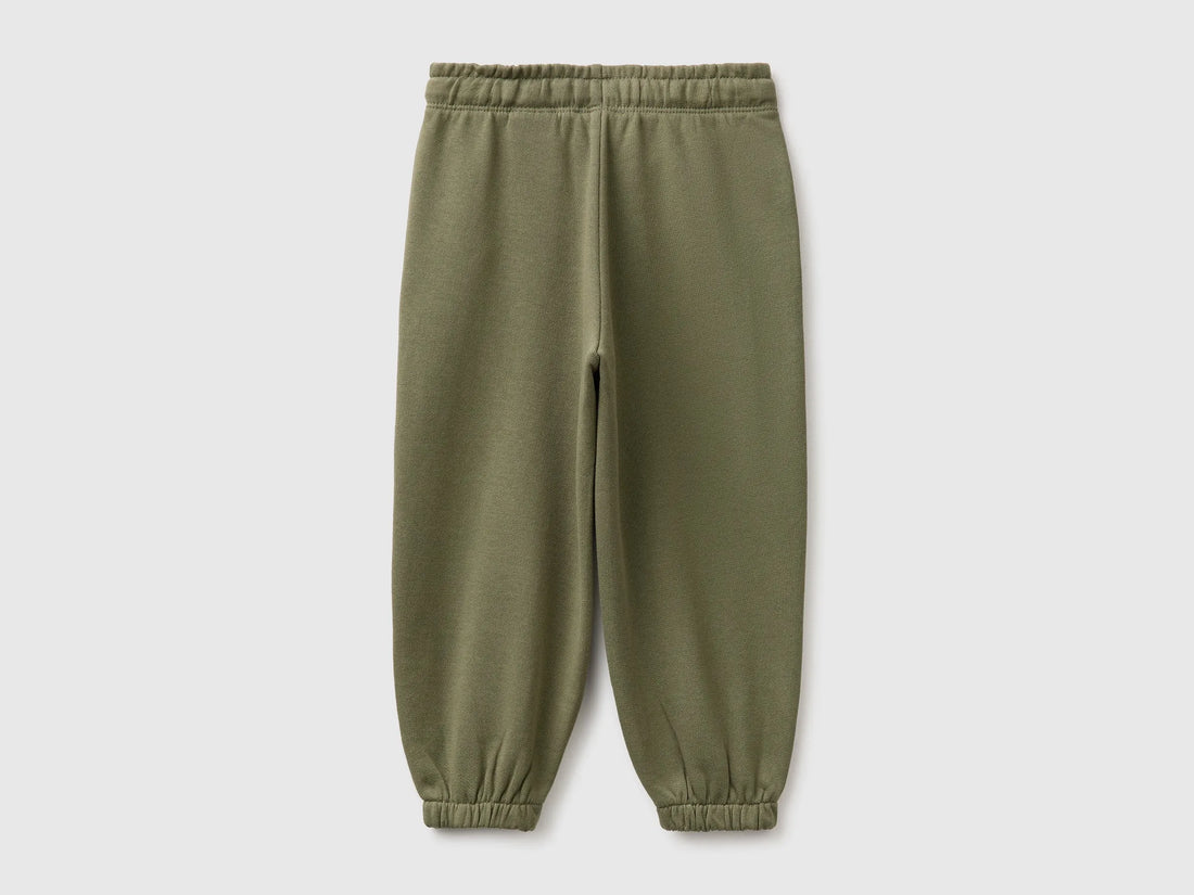 Benetton Military Green Boys Sweatshirt Trousers with Prints SKU: 3J70GF05K_07N Image 02