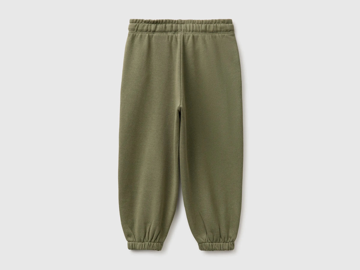 Benetton Military Green Boys Sweatshirt Trousers with Prints SKU: 3J70GF05K_07N Image 02