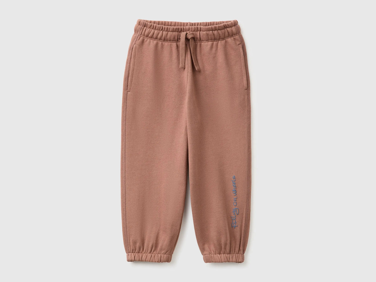 Benetton Brown Boys Organic Cotton Sweatpants SKU: 3J70GF05K_0U3 Image 01