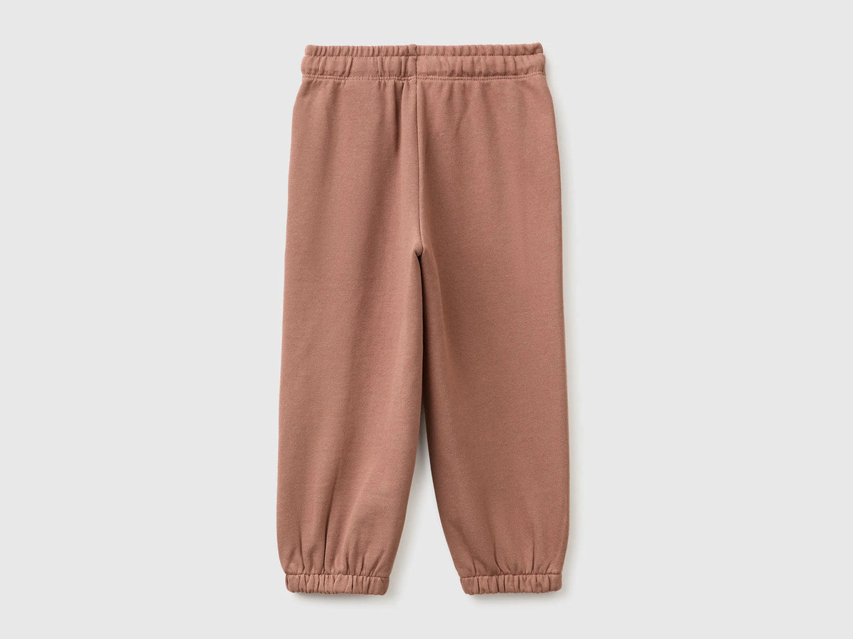 Benetton Brown Boys Organic Cotton Sweatpants SKU: 3J70GF05K_0U3 Image 02