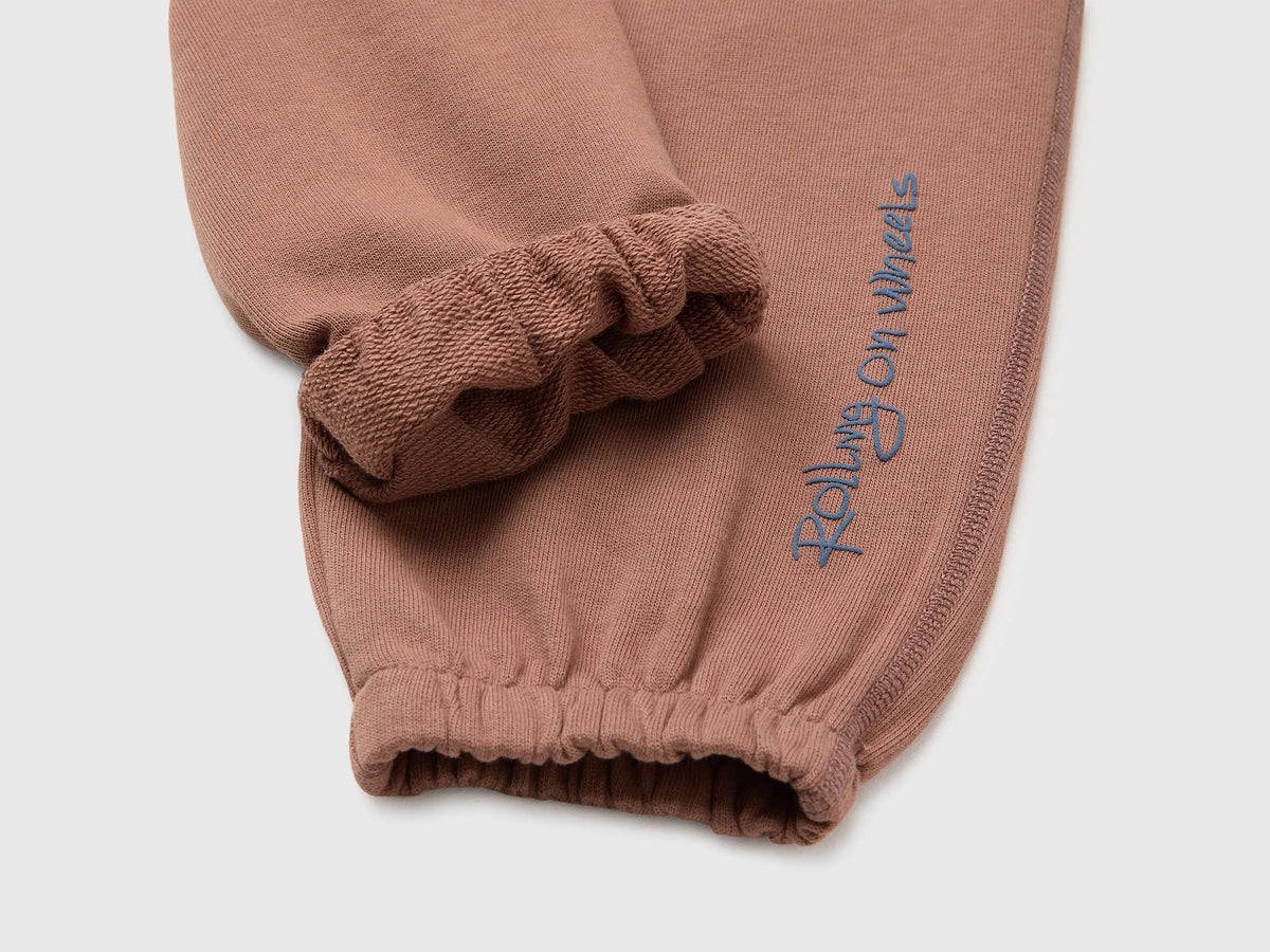 Benetton Brown Boys Organic Cotton Sweatpants SKU: 3J70GF05K_0U3 Image 03