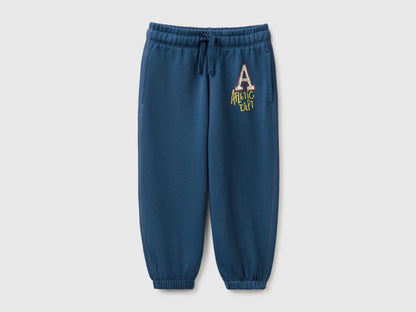 Benetton Dark Blue Boys Organic Cotton Sweatpants SKU: 3J70GF05K_37T Image 01