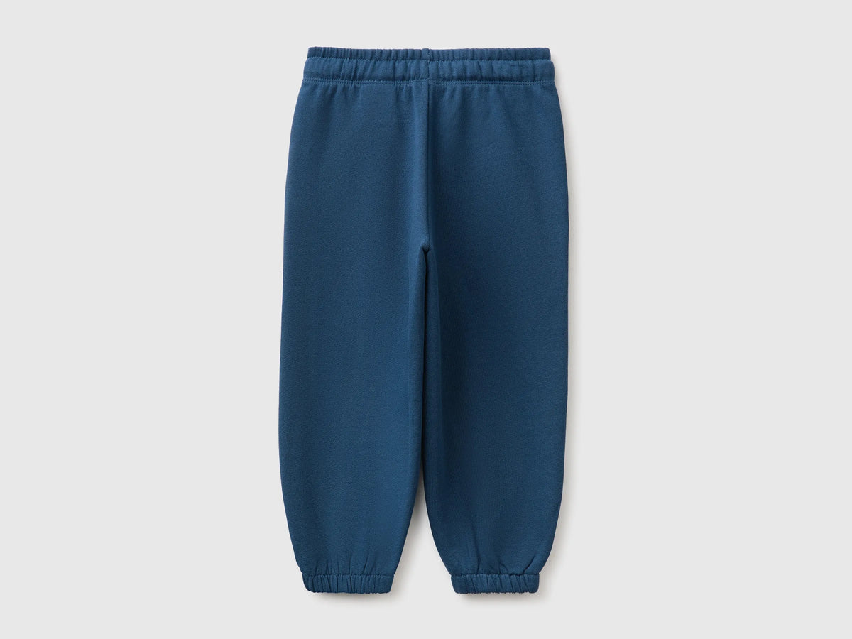 Benetton Dark Blue Boys Organic Cotton Sweatpants SKU: 3J70GF05K_37T Image 02