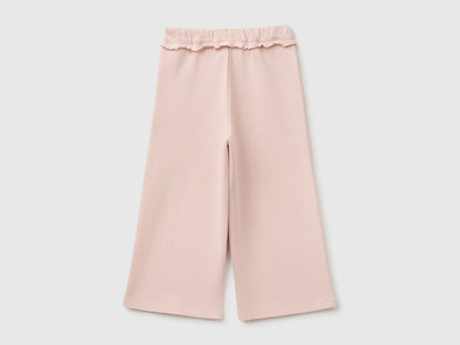 Benetton Soft Pink Girls Sweatpants with Ruffles SKU: 3J70GF05N_08Q Image 02