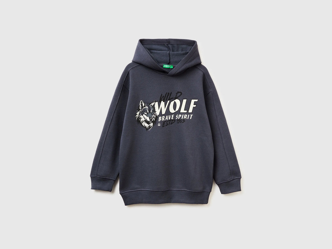 Benetton_Air Force Blue_Warm Sweatshirt in Cotton with Print_3J73C205C_0J8_01