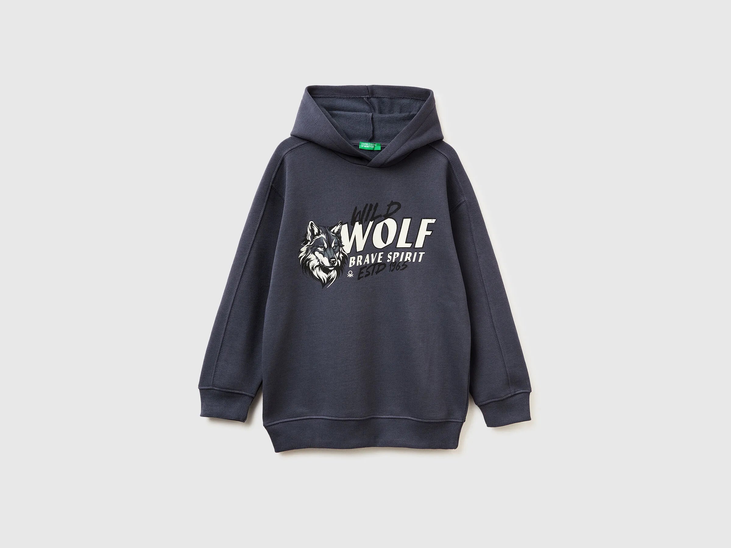 Benetton_Air Force Blue_Warm Sweatshirt in Cotton with Print_3J73C205C_0J8_01