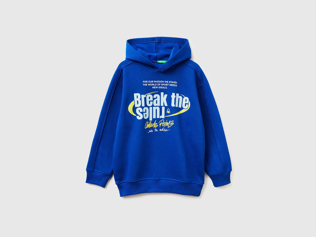 Benetton_Bright Blue_Warm Sweatshirt in Cotton with Print_3J73C205C_19R_01